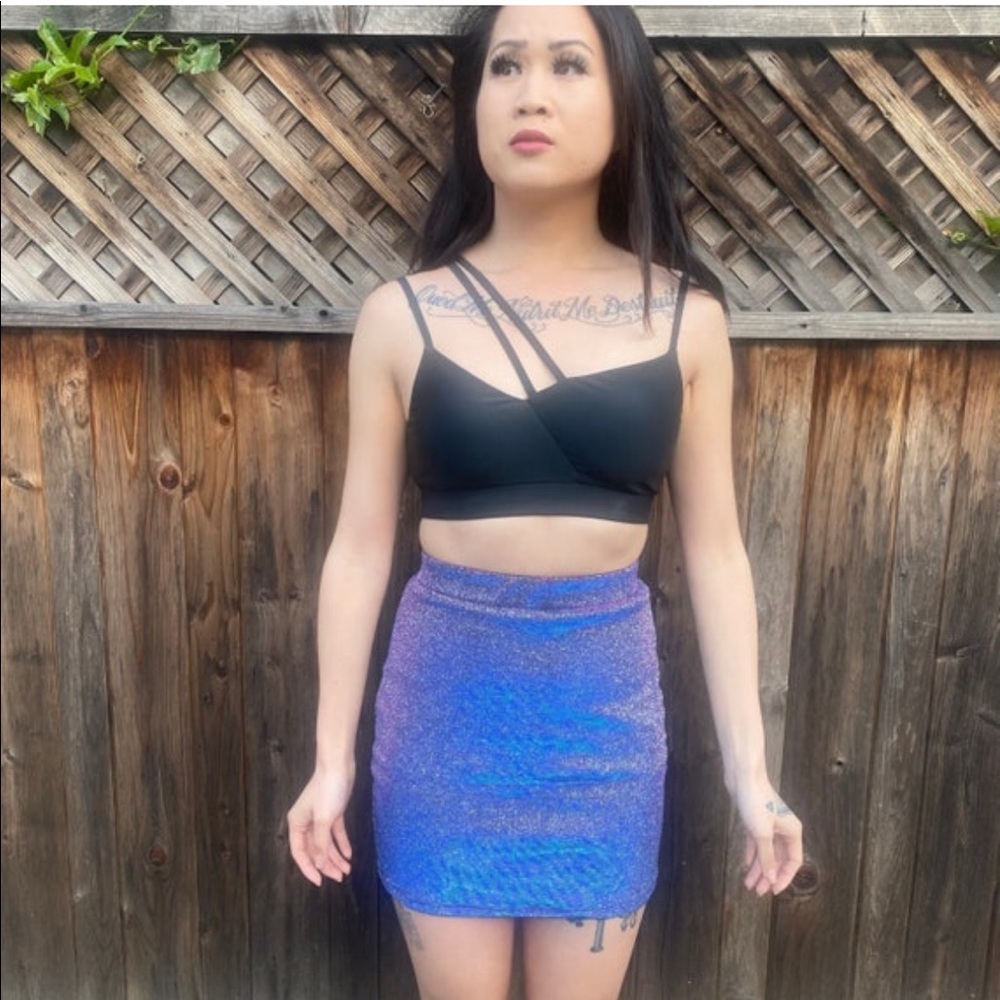 Vintage Shiny Lurex Mini Skirt